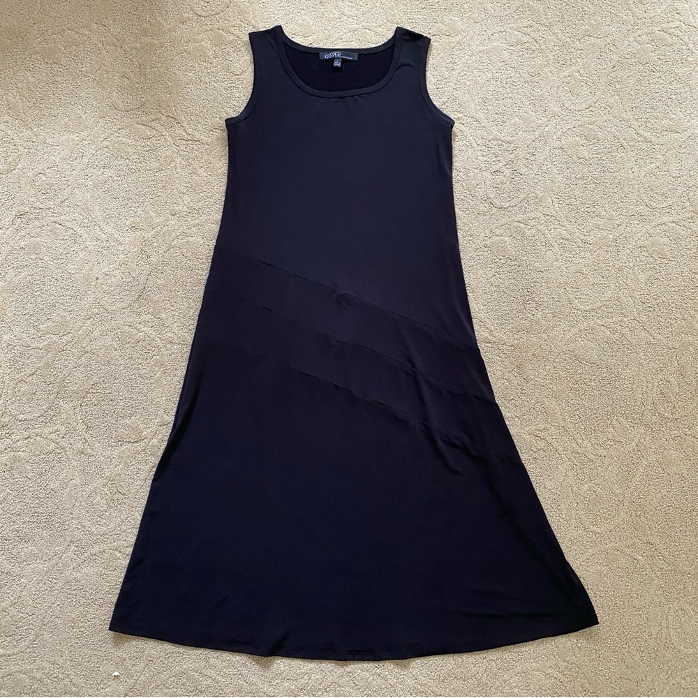 Kasper Sportswear Dress Women Size L Black Tank Dress Casual Sleeveless Stretch